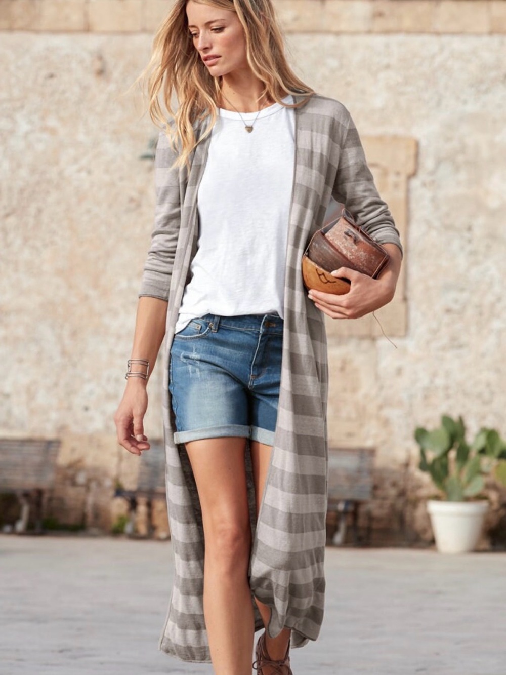 Garnet Hill Linen Striped Duster